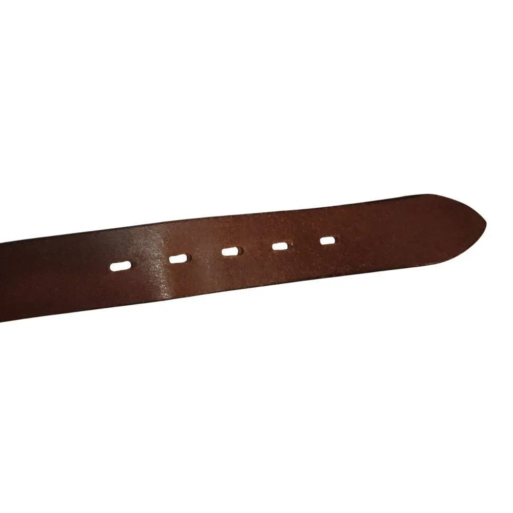 Eddie Bauer Leather Belt WPL 9647 Size 40 Brown England Silver tone hardware